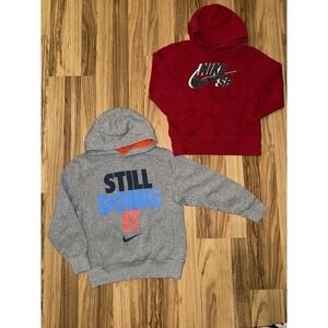 Nike Boys Small S 8 10 Cotton Hooded Sweatshirt Lot Of 2 Hoodie SB‎ Skateboard